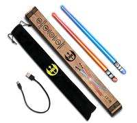 Baquetas de sable de luz iluminadas con forma de estrella, luces LED, recargables, 10 colores únicos y 2 colores que cambian de color, batería brillante, batería de plástico, juego de regalo de anime
