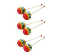 Baquetas De Tambor íris - 6 Piezas, Material Seguro Baquetas De Percusión Para Niños Baaquetas De Mazo | Instrumentos Musicales De Juguete Educativo Suave Para Niños Y Niñas