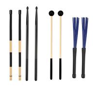 Baquetas permanentes de poliamida con cómodo para actuaciones de música Swing Rock y Burst, cepillos de batería de varios géneros