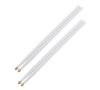 Baquetas Profesionales 2 Pares De Baquetas De Madera De Arce Coloridas 5A, Baquetas Con Punta De Madera Para Juego De Batería (Color : White)
