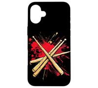 Baquetas Splash Drummer Rock Music Carcasa para iPhone 16 Plus