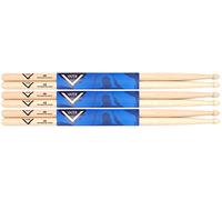 Vater Baquetas VS3P5BW - Serie 5B American Hickory - Punta de madera - Paquete de 3 pares