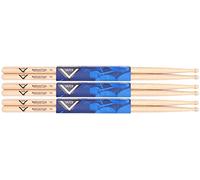 Vater Baquetas VS3P7AW - Manhattan 7A - Serie American Hickory - Punta de madera - Paquete de 3 pares