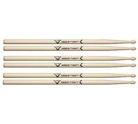 Baquetas Vater VSP35BCL - Serie 5B Classics - Hickory - Punta de madera - Paquete de 3 pares