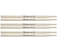 Baquetas Vater VSP37ACL - Serie 7A Classics - Hickory - Punta de madera - Paquete de 3 pares