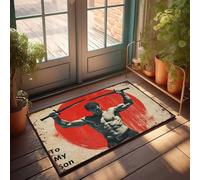 Bar Accessories - Felpudo con texto en inglés "Man Cave To My Son: A Powerful Warrior'S Tribute" para decoración de habitación al aire libre (50 x 80 cm)