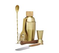 Bar craft set de regalo de cóctel, 6 piezas, latón, oro, 28 x 32 x 2