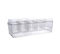 Bar Fruit Tray,Clear Garnish Salad Containers - Clear Ice Condiment Serving Tray with Removable Compartments, Chilled Party Platter for Birthday Holiday