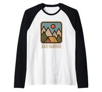 Bar Harbor Maine Nature Vacation New England Souvenir Camiseta Manga Raglan