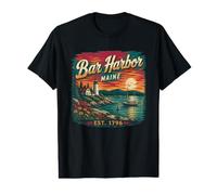 Bar Harbor, Maine, Vintage Coast Travel Bar Harbor Camiseta gráfica económica