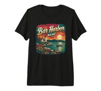 Bar Harbor, Maine, Vintage Coast Travel Bar Harbor Camiseta Premium