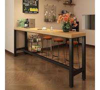 Bar Height Kitchen Table Rectangular High Dining Table Breakfast Counter Table for Kitchen & Living Room Stylish High Bar Table for Entertaining and Dining