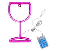 Bar Neon Sign, Led Wine Glass Wall Light, Neon Wine Decor for Home and Bar, Bright Decorative Lighting for Bedroom Kitchen Living Room Restaurant Party 5.71x10.04 Inches