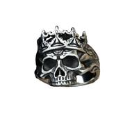 Bar Rot Anillo punk de acero inoxidable con corona gótica vintage, calvario, calavera, para hombre, joyería de moda, regalo para novio, Acero inoxidable, Sin piedras preciosas