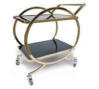 Bar Serving Cart For Hotel Business Restaurant, Gold Drinks Kitchen Trolley Serving Bar Cart On Wheels with Glass Bar Cart Drinks Serving Tea Trolley,Cocktail Party