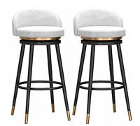 Bar Stool Industrial Farmhouse Barstool with PP Seat, Cafe Pub Kitchen Counter Dining Room Breakfast Bar Chair (White-2ps)