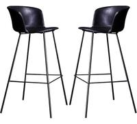 Bar Stool Industrial Farmhouse Barstool with PP Seat, Cafe Pub Kitchen Counter Dining Room Breakfast Bar Chair (White-2ps)