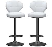 Bar Stool Industrial Farmhouse Barstool with PP Seat, Cafe Pub Kitchen Counter Dining Room Breakfast Bar Chair (White-2ps)