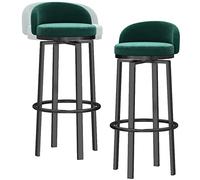 Bar Stool Industrial Farmhouse Barstool with PP Seat, Cafe Pub Kitchen Counter Dining Room Breakfast Bar Chair (White-2ps)