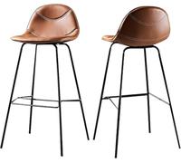 Bar Stool Industrial Farmhouse Barstool with PP Seat, Cafe Pub Kitchen Counter Dining Room Breakfast Bar Chair (White-2ps)