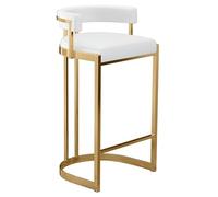 Bar Stool Industrial Farmhouse Barstool with PP Seat, Cafe Pub Kitchen Counter Dining Room Breakfast Bar Chair (White-2ps)