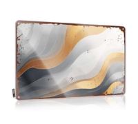 Bar Stuff For Man Cave Abstract Wave Layers: A Textured Art Composition - Letrero de estaño para decoración vintage retro (30 x 40 cm)