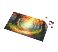 Bar Stuff For Man Cave Autumn Pathway In The Enchanted Forest Picture Puzzle Funny Signs Metal Tin Decor (300 piezas)
