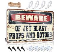 Bar Stuff For Man Cave Beware Of Jet Blast Props And Rotors Letrero de hojalata para hombre Decoración de habitación divertida decoración de baño (Tamaño: 20 x 30 cm)