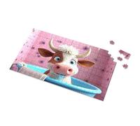 Bar Stuff For Man Cave Cow In The Bathtub with Pink Flowers Picture Puzzle Funny Signs Metal Tin Decor (500 piezas)
