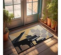 Bar Stuff For Man Cave Grand Piano con fondo floral Felpudo para puerta de invierno para exteriores (40 x 60 cm)