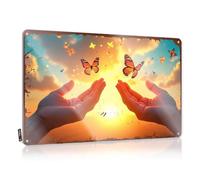 Bar Stuff For Man Cave Hands Releasing Butterflies Into A Sunset Sky Cartel de estaño decoración vintage retro (20 x 30 cm)