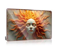 Bar Stuff For Man Cave Sunlit Dreams: A Fusion Of Human Essence and Radiant Flame - Letrero de estaño, decoración vintage retro (30 x 40 cm)