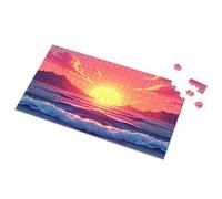 Bar Stuff For Man Cave Sunset Over The Mountains And Sea Picture Puzzle Funny Signs Metal Tin Decor (300 piezas)