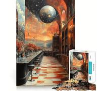 Bar Surrealista con Vista Celestial Rompecabezas de 1000 Piezas para Adolescentes Juguete para ejercitar la Mente Actividad para el hogar artículo de Primera Calidad para Pedir Deseos a Santa Claus