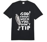 Bar Work God Knows When You Don't Tip Cita Divertida Barman Comfort Colors Adult Heavyweight T-Shirt