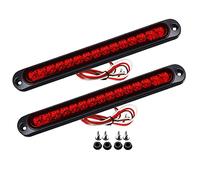 Barabesty 2 Piezas 10 Pulgadas 15 LED Luz de Remolque LED Luz de Parada de Luz Trasera Tercera de Barra de Freno para Barcos de Servicio Pesado Camiones Rojo