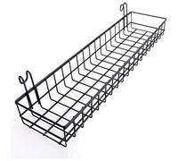 Barabesty Cesta para Panel de Rejilla de Pared de Alambre, Cesta multifunción de Almacenamiento y exhibición, 40 x 10 x 5 cm, Pintado en Negro