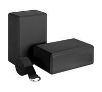 Barabesty de bloques de yoga y correa de yoga de espuma suave, bloques de yoga universales para estiramiento y entrenamiento, color negro