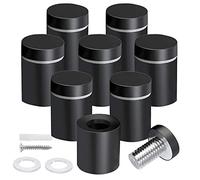 Barabesty Juego de 8 tornillos de separación de 3/4 x 1 pulgada, color negro, kit de tornillos publicitarios acrílicos