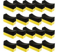 Barabesty Paquete de 18 almohadillas aplicadoras de neumáticos, almohadillas aplicadoras de brillo de neumáticos, esponja de pulido para vidrio de coche, acero pintado