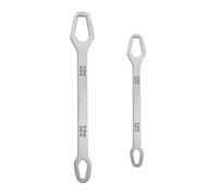 BARAC 2 Llave poligonal de trinquete de 3-22 mm, llave de ojo en ángulo, utilizada para tornillos y tuercas de varios tamaños (Plata)