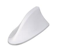 BARAC Antena Aleta Tiburon Coche,Coche Techo Superior Am/FM Radio Antena Aleta de tiburón Antena Universal de señal para Coche, SUV, camión, Furgoneta, Abs (White)