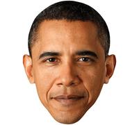 Barack Obama (Brown Hair) Big Head. Máscara más grande que la vida.