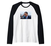 Barack Obama Saluda Foto 44º Presidente demócrata POTUS Camiseta Manga Raglan