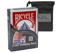 Baraja de bicicleta que cambia de color, increíble truco de magia para principiantes, incluye bolsa de cartas de cifrado