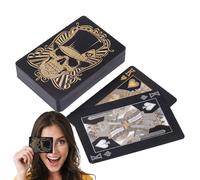 Baraja de Cartas de Juego Negro - Cartas de Cartas de mazo de PVC - Almacenamiento Conveniente y Las Cartas de Juego de lámina Flexible Vienen con de Almacenamiento para Texas Ho