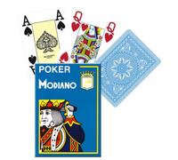 Baraja De Cartas De Poker Modiano Azul Claro 4 Jumbo Gran Índice Plástico Nuevo
