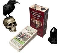 Baraja de Cartas de Tarot - 78 Piezas Vintage Divertida Adivinación | Cartas Aprendizaje Gofrado en Relieve - Para Principiantes Adultos Niños Interiores Exteriores Viajes Picnic Camping Juego