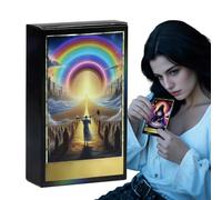 Baraja de cartas de tarot arcoíris, juego clásico de oráculo intuitivo, 4.1 x 2.4 x 1.1 pulgadas, lectura de símbolos antiguos con guía en inglés, tarjetas de empoderamiento vívidas para principiantes