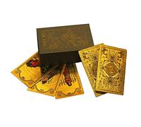 Baraja de Cartas de Tarot de lámina Dorada con guía de Papel, Estilo de Sol Trasero, 78 Uds., Juego de predicción del Destino, Cartas de Jinete para lectores Expertos Principiantes